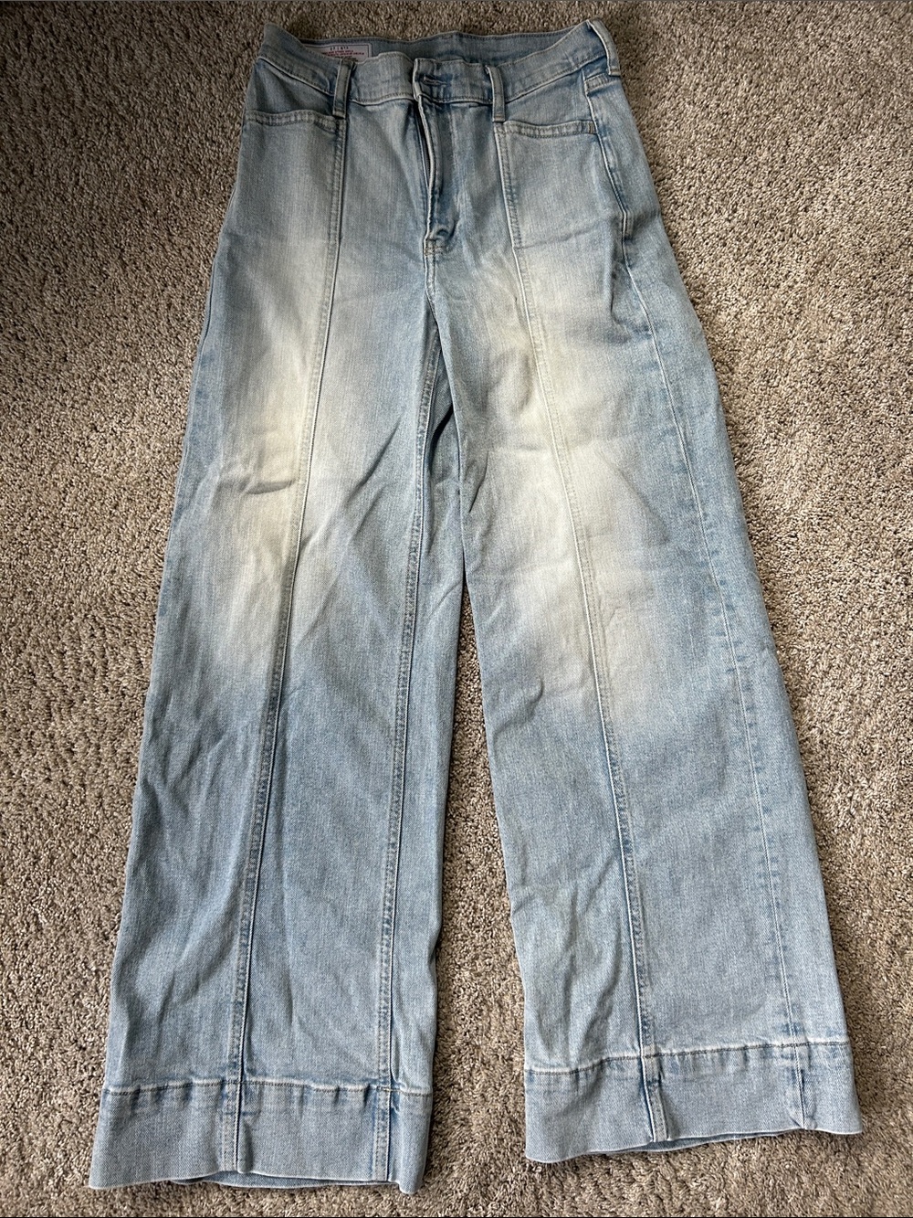 GAP Women's Light Blue Ankle-Cropped Wide Leg Jeans